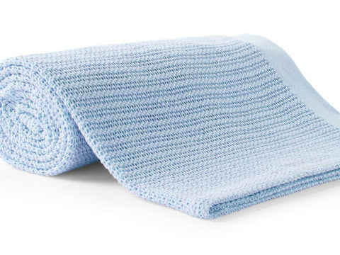New 100% Cotton Thermal Cellular Blanket Light Weight Adult Soft Luxury Sky Blue - A & B Traders