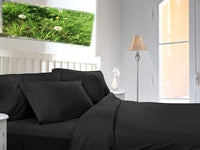 Extra Deep 16" Percale Fitted Sheets Single Double King (Single, Black)