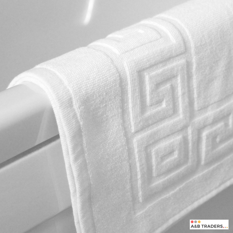 Greek Key Design Bath Mats 750 GSM in 4 Colours - A & B Traders