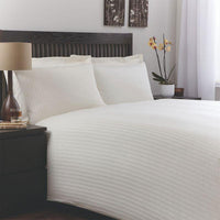 Murano White Cotton Rich 1" Satin Stripe Mock Oxford Pillowcase - A & B Traders
