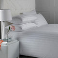 Murano White Cotton Rich 1" Satin Stripe Housewife Pillowcase - A & B Traders