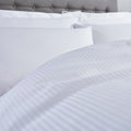Novara White Cotton Rich Satin Stripe Mock Oxford Pillowcase - A & B Traders