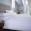 Novara White Cotton Rich Satin Stripe Duvet Cover - A & B Traders
