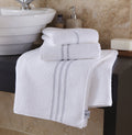 100% Cotton White Leisure Towels Grey Bars - A & B Traders