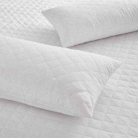 Quilted Polycotton Pillow Protectors (Pair) - A & B Traders