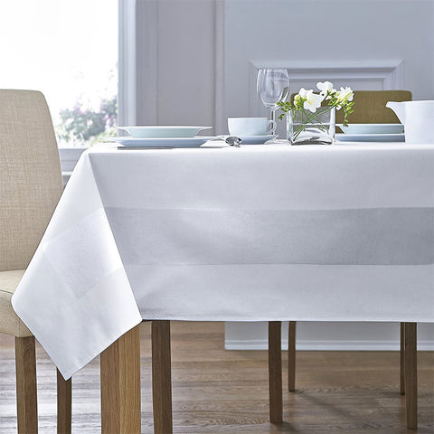 White 100% Cotton Satin Band Table Cloth - A & B Traders