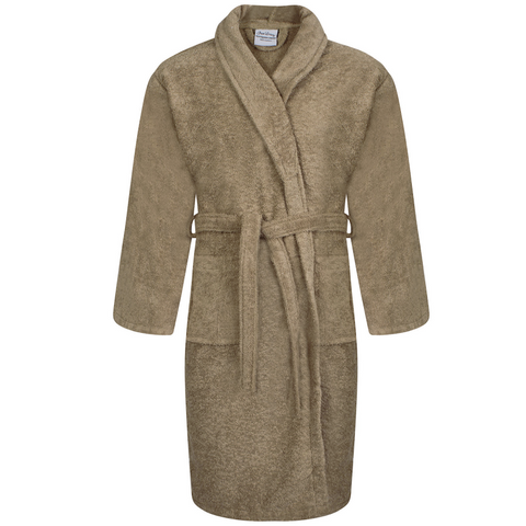 Latte Egyptian Cotton Shawl Collar Bathrobes | A & B Traders