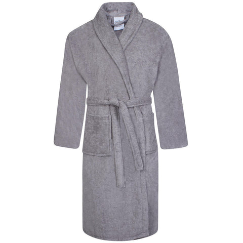 Egyptian Shawl Collar Bath Robes | Silver - A & B Traders