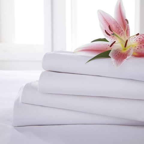 White 50/50 Polycotton Long Length Flat Sheet - A & B Traders
